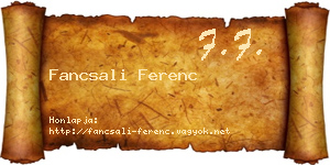 Fancsali Ferenc névjegykártya