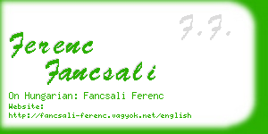 ferenc fancsali business card